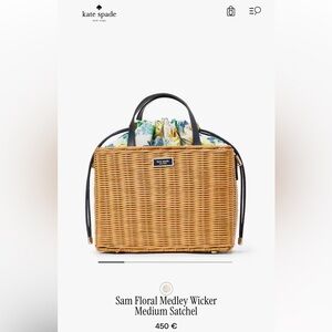 Kate Spade Sam Floral Medley Wicker Medium Satchel